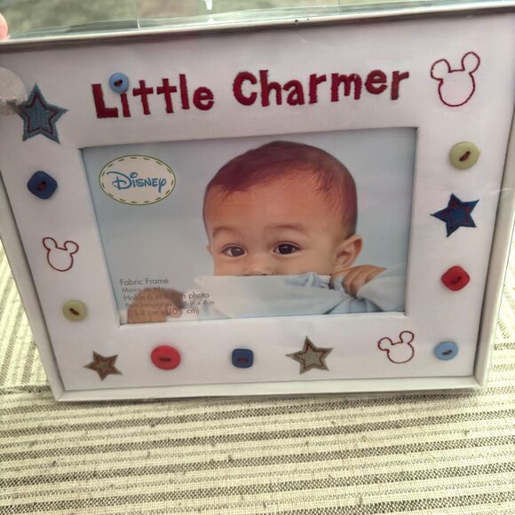 Little Charmer Disney Fabric Photo Frame 6"x4" Photo Nursery Baby Gift Boxed - Picture 2 of 6